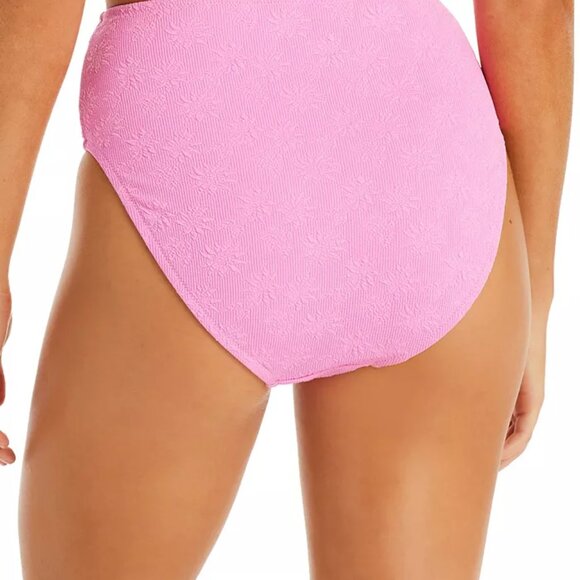 NWT Jessica Simpson Women's High Waist Bikini Bottom Pink Size S $60 12HL1010 - Picture 2 of 2